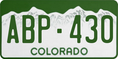 CO license plate ABP430