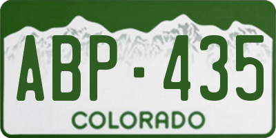 CO license plate ABP435