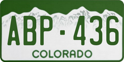 CO license plate ABP436