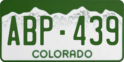 CO license plate ABP439