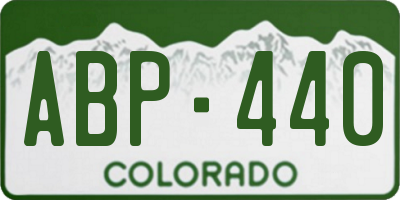 CO license plate ABP440