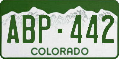CO license plate ABP442