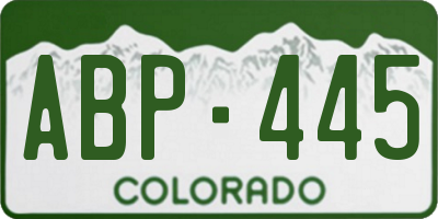 CO license plate ABP445