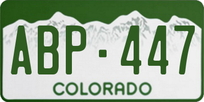 CO license plate ABP447