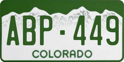 CO license plate ABP449