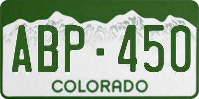 CO license plate ABP450