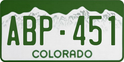 CO license plate ABP451