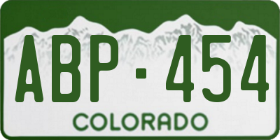 CO license plate ABP454