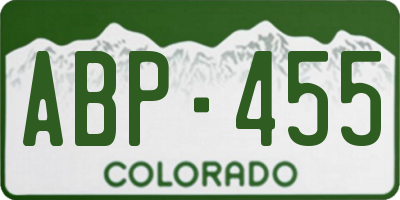 CO license plate ABP455