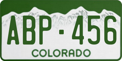CO license plate ABP456