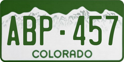CO license plate ABP457