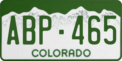 CO license plate ABP465