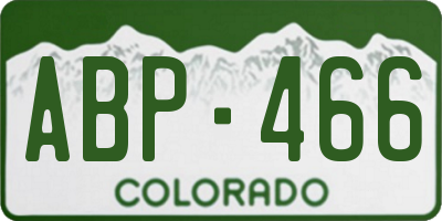CO license plate ABP466