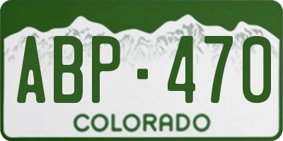 CO license plate ABP470