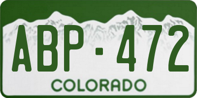 CO license plate ABP472