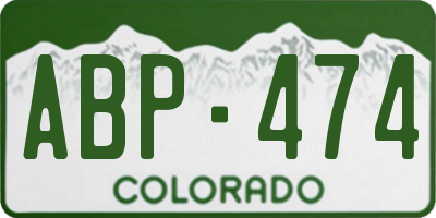 CO license plate ABP474