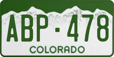 CO license plate ABP478