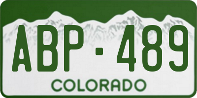 CO license plate ABP489