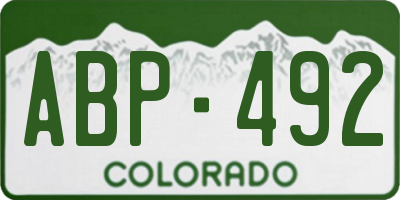 CO license plate ABP492