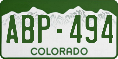 CO license plate ABP494