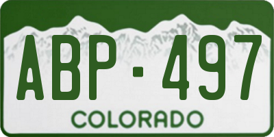 CO license plate ABP497