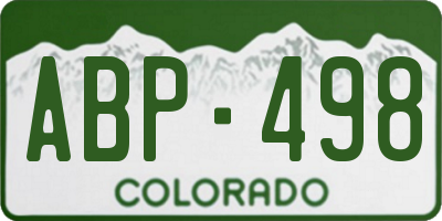 CO license plate ABP498
