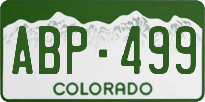 CO license plate ABP499