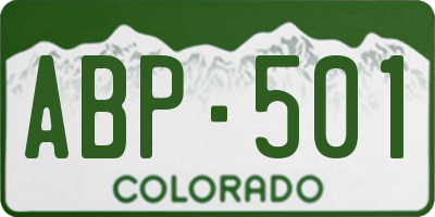 CO license plate ABP501
