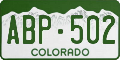 CO license plate ABP502