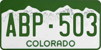 CO license plate ABP503
