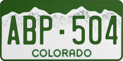 CO license plate ABP504