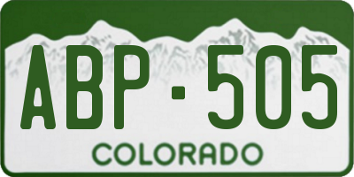 CO license plate ABP505