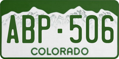 CO license plate ABP506