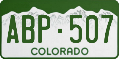 CO license plate ABP507