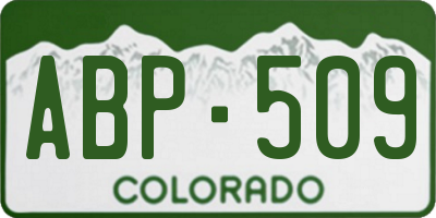 CO license plate ABP509