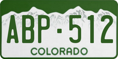CO license plate ABP512