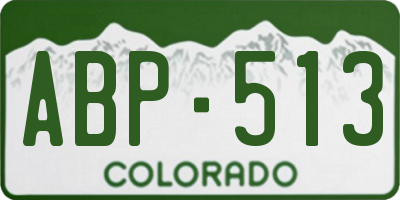 CO license plate ABP513