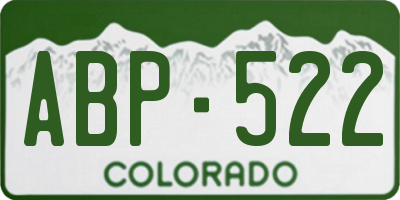 CO license plate ABP522