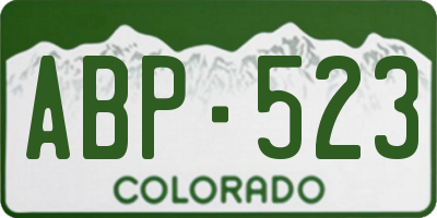 CO license plate ABP523