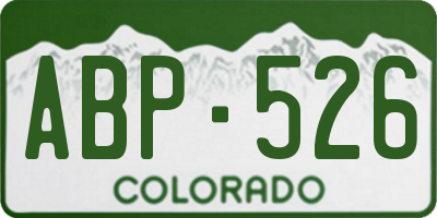 CO license plate ABP526