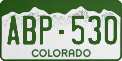 CO license plate ABP530