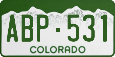 CO license plate ABP531