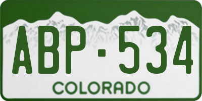 CO license plate ABP534