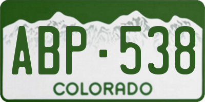 CO license plate ABP538