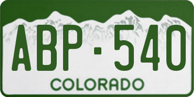 CO license plate ABP540