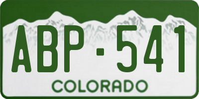 CO license plate ABP541