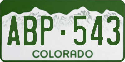 CO license plate ABP543