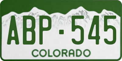 CO license plate ABP545