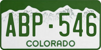 CO license plate ABP546