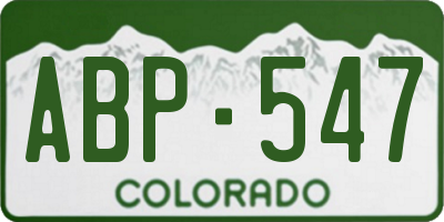 CO license plate ABP547